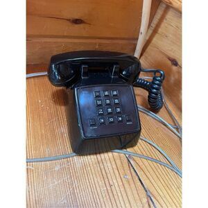 Polyconcept Mini Phone Retro Push Button Vintage Cord Landline EUC Black